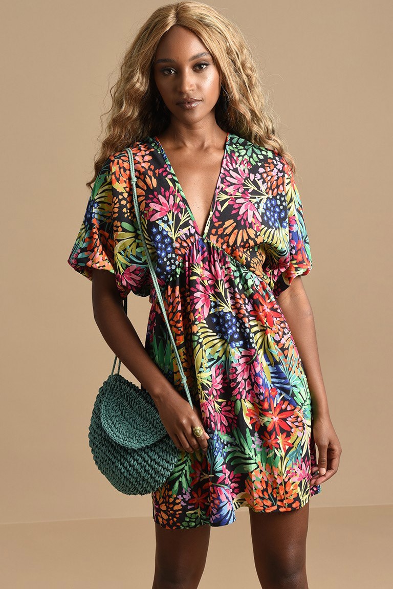 v-neck printed dress molly bracken