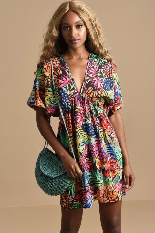 v-neck printed dress molly bracken
