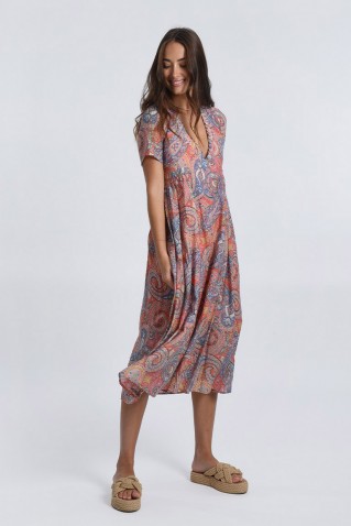 paisley print long dress molly bracken