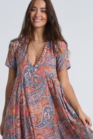 paisley print long dress molly bracken