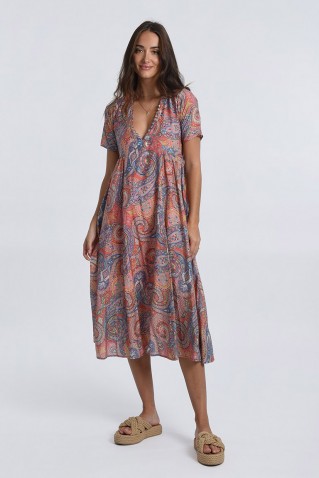 paisley print long dress molly bracken