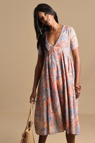 paisley print long dress molly bracken