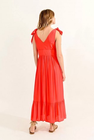 long dress with knotted straps molly bracken