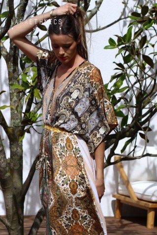 "sorela" patchwork long dress lara ethnics