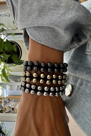 διπλο βραχιολι ημιπολυτιμου αιματιτη goupi handmade jewels