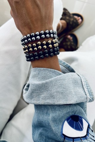 διπλο βραχιολι ημιπολυτιμου αιματιτη goupi handmade jewels