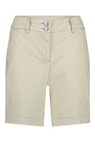 "ava" fancy dot shorts red button