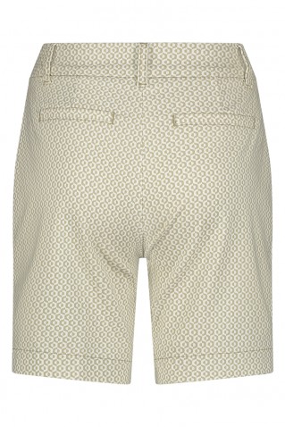 "ava" fancy dot shorts red button