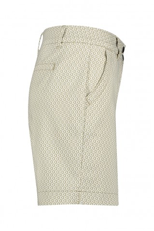 "ava" fancy dot shorts red button