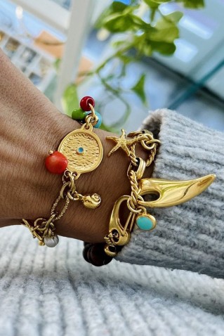 βραχιολι με ξυλινες χαντρες goupi handmade jewels