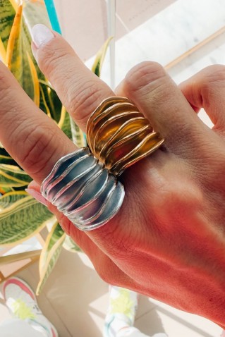 δαχτυλιδι ατσαλινο φαρδυ κυμα goupi handmade jewels