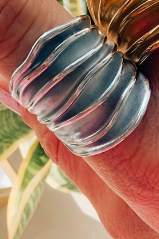 δαχτυλιδι ατσαλινο φαρδυ κυμα goupi handmade jewels