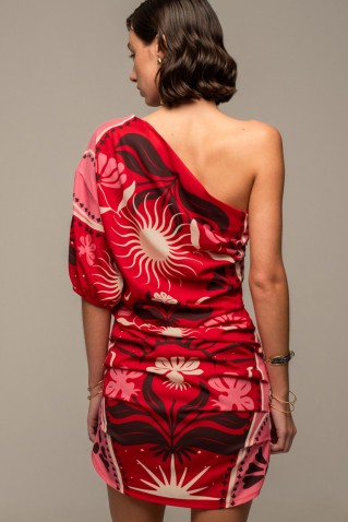 "passionflower" one shoulder mini dress peace & chaos
