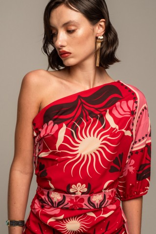 "passionflower" one shoulder mini dress peace & chaos