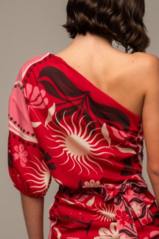 "passionflower" one shoulder mini dress peace & chaos