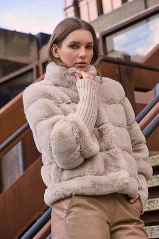 "feline" faux fur jacket rino & pelle