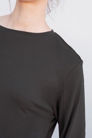 long sleeve rib blouse badila