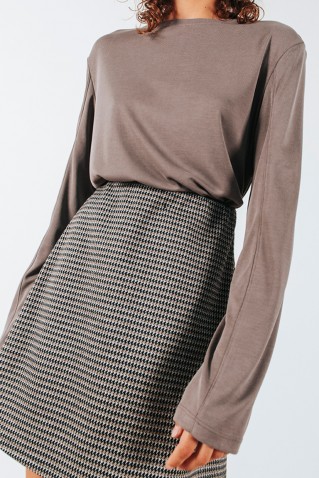 long sleeve rib blouse badila