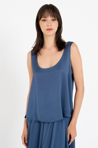 satin fine ecovero sleeveless cropped top philosophy