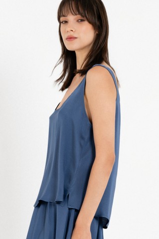 satin fine ecovero sleeveless cropped top philosophy