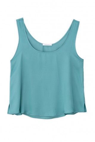 satin fine ecovero sleeveless cropped top philosophy