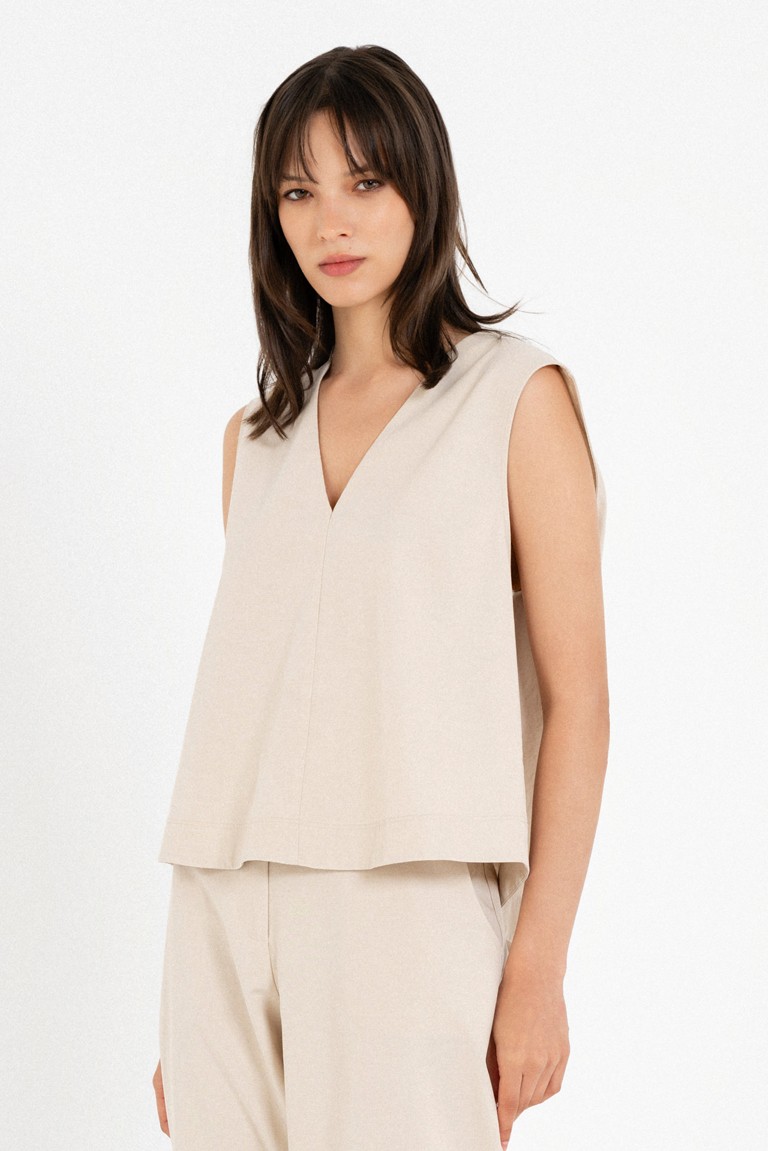 cotton lyocell cropped top philosophy