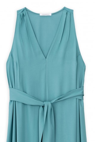 satin fine ecovero v-neck dress philosophy