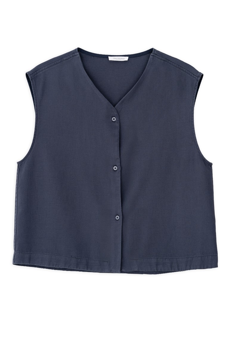 twill linen vest philosophy