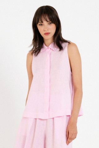 linen halter neck cropped shirt philosophy