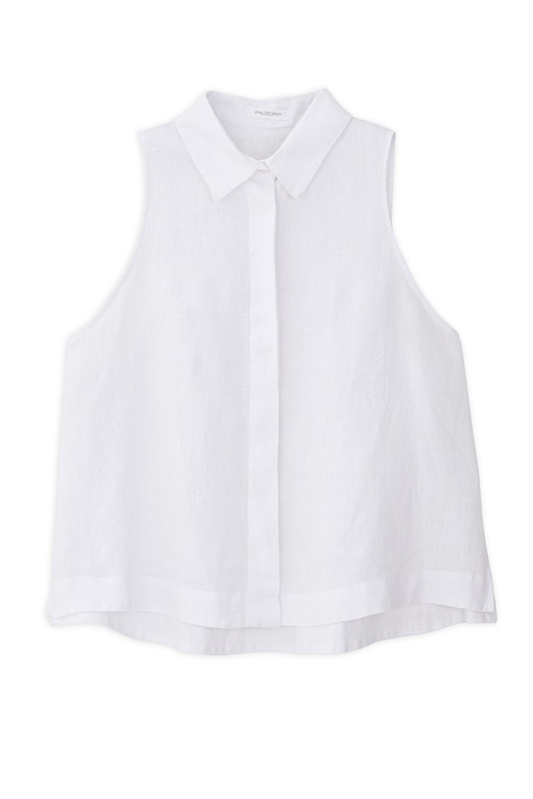 linen halter neck cropped shirt philosophy