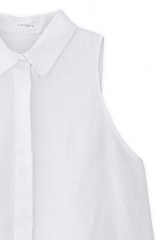 linen halter neck cropped shirt philosophy