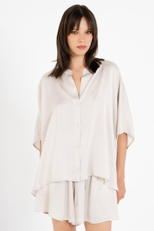 satin fine ecovero oversized shirt philosophy