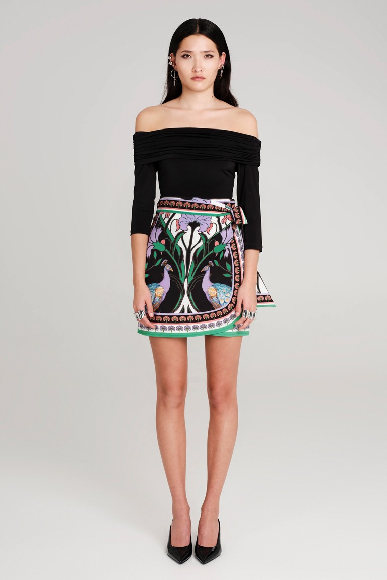 "nostalgia" wrap mini skirt peace & chaos