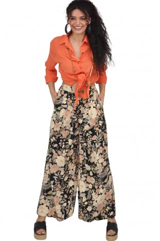 wide leg printed pants kalimera