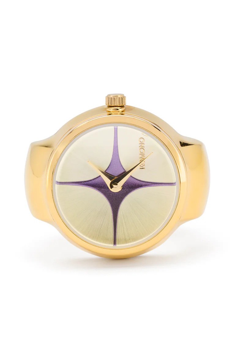 "noor" gold black ring watch komono