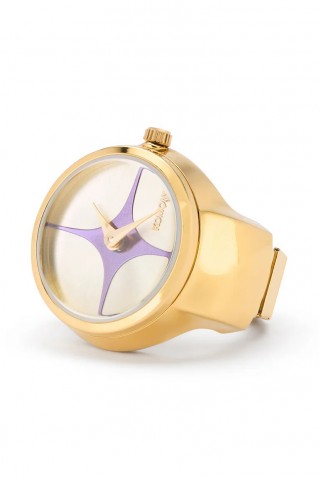 "noor" gold black ring watch komono