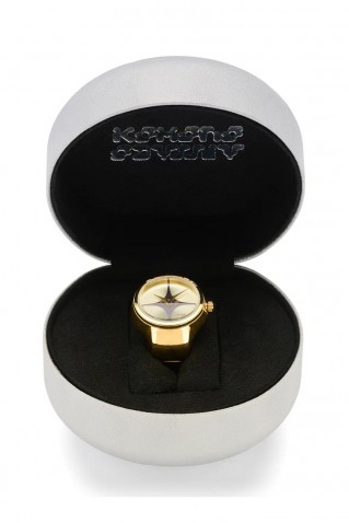 "noor" gold black ring watch komono