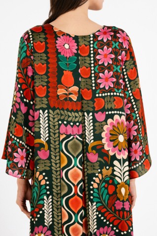 satin print v neck dress philosophy