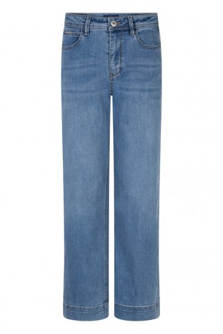 "conny pressed crease" denim pants red button