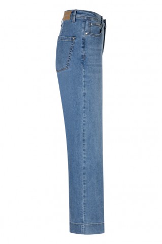 "conny pressed crease" denim pants red button