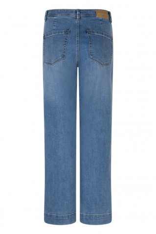 "conny pressed crease" denim pants red button