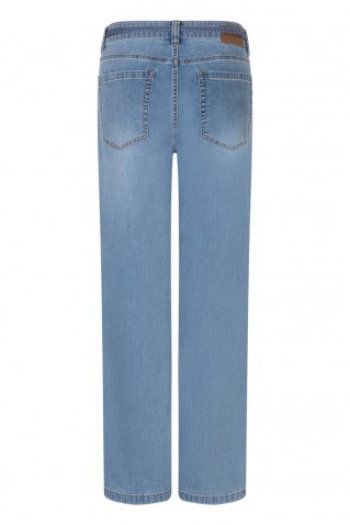 "colette & belt" denim pants red button