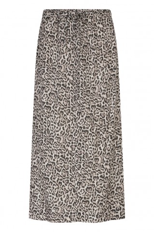 "indie" linen skirt red button