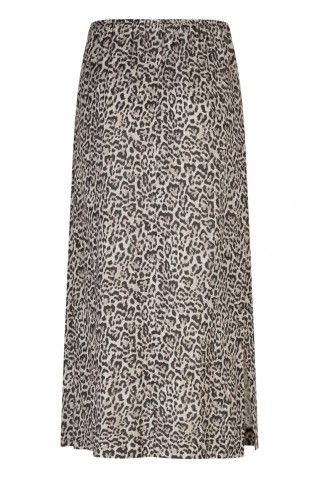 "indie" linen skirt red button