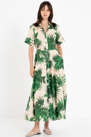 voile print short sleeve dress philosophy