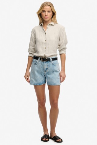 "mid rise" denim shorts superdry & co