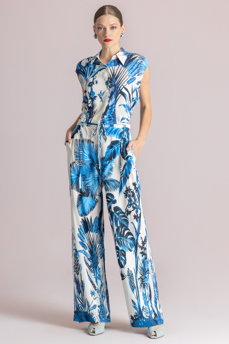 printed wide leg pants moutaki