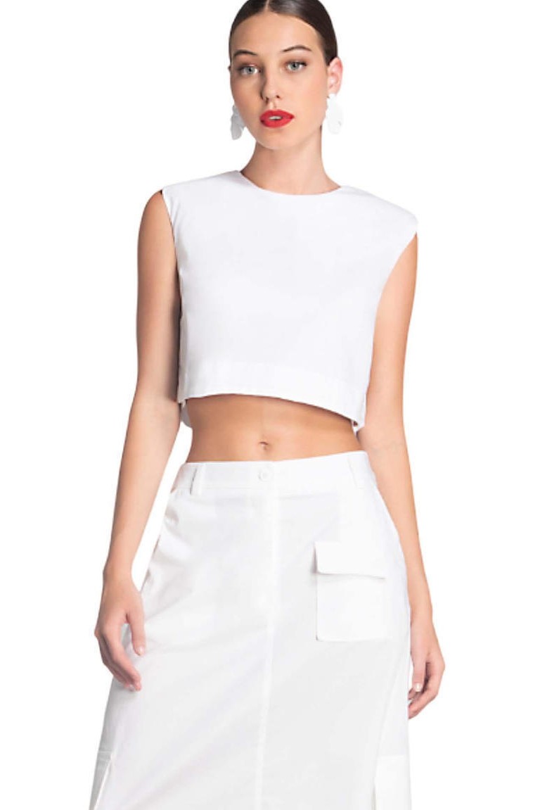 sleeveless cropped top moutaki