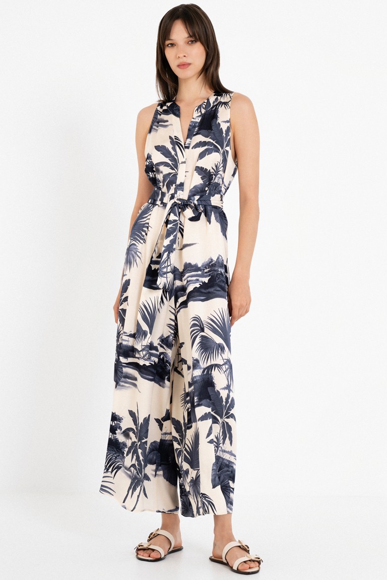 satin print jumpsuit philosophy