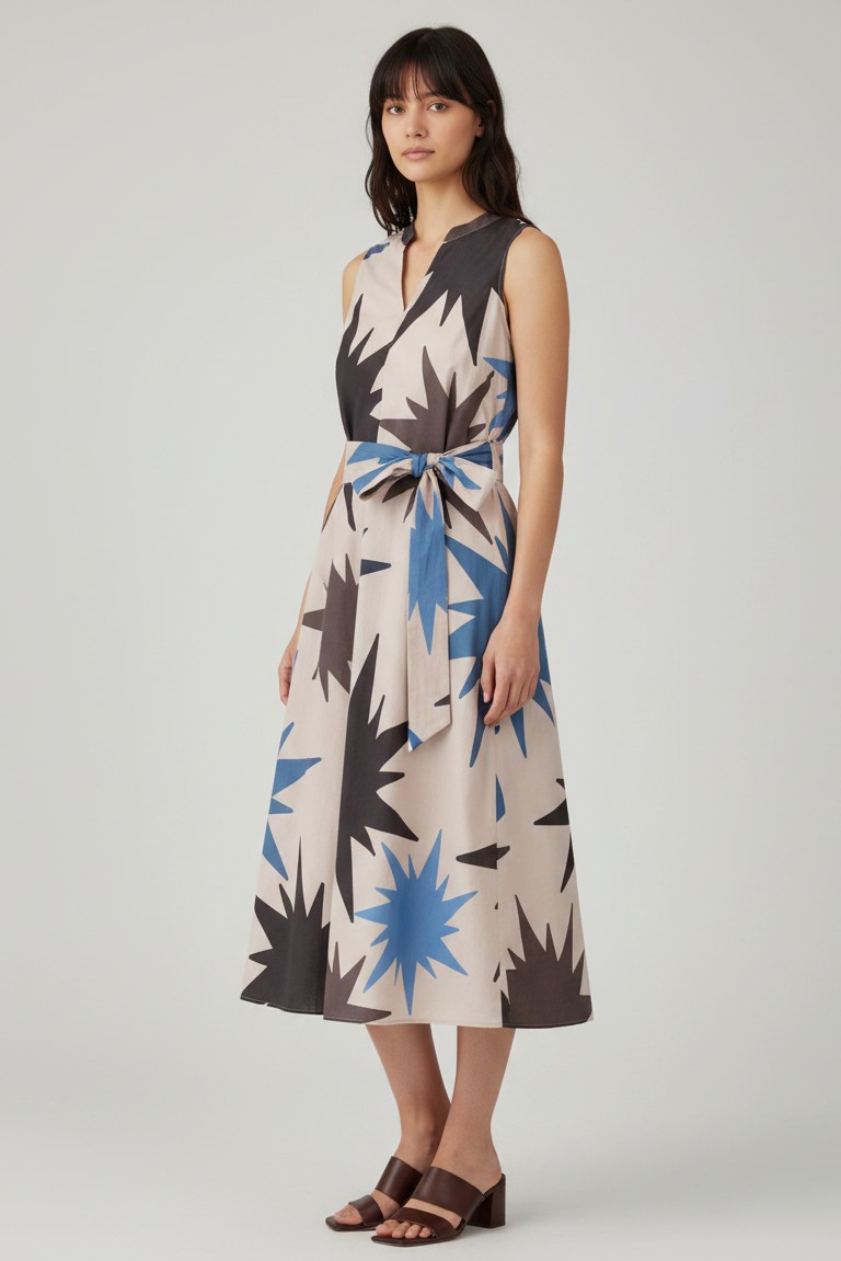 voile print kalter neck dress philosophy